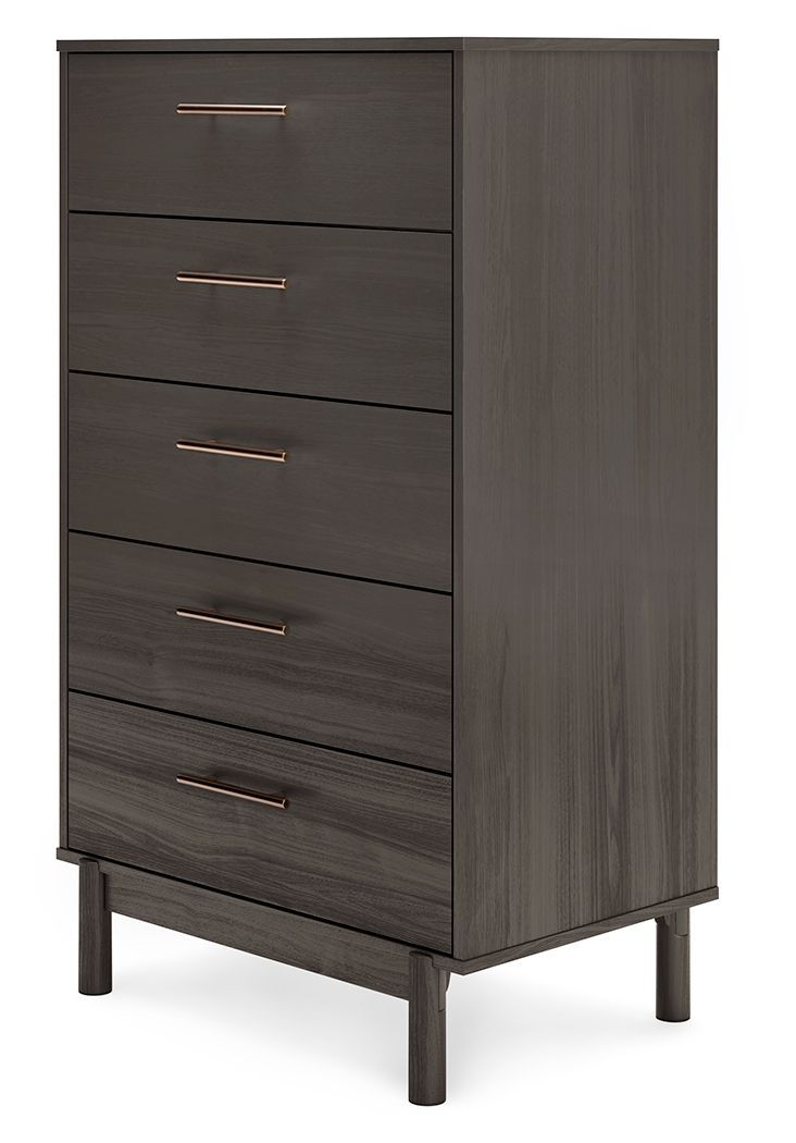 Brymont - Dark Gray - Five Drawer Chest-Washburn's Home Furnishings