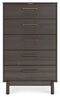 Brymont - Dark Gray - Five Drawer Chest-Washburn's Home Furnishings