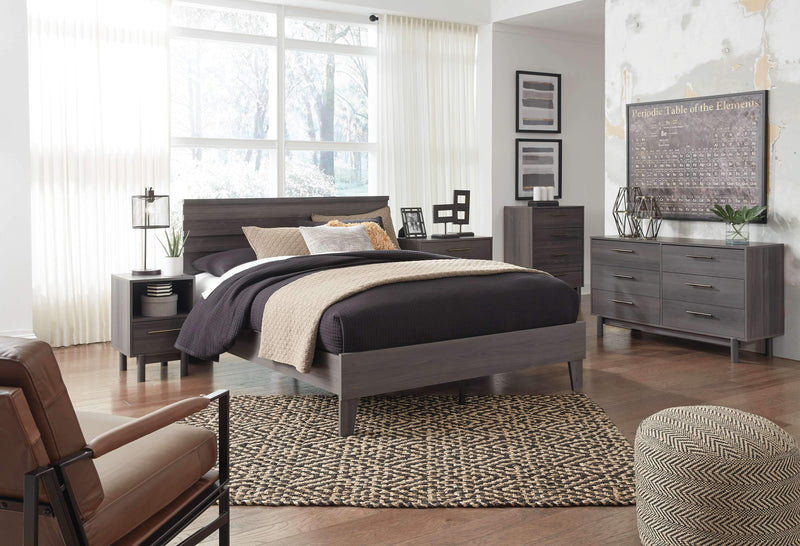 Brymont - Dark Gray - Full Panel Platform Bed-Washburn's Home Furnishings