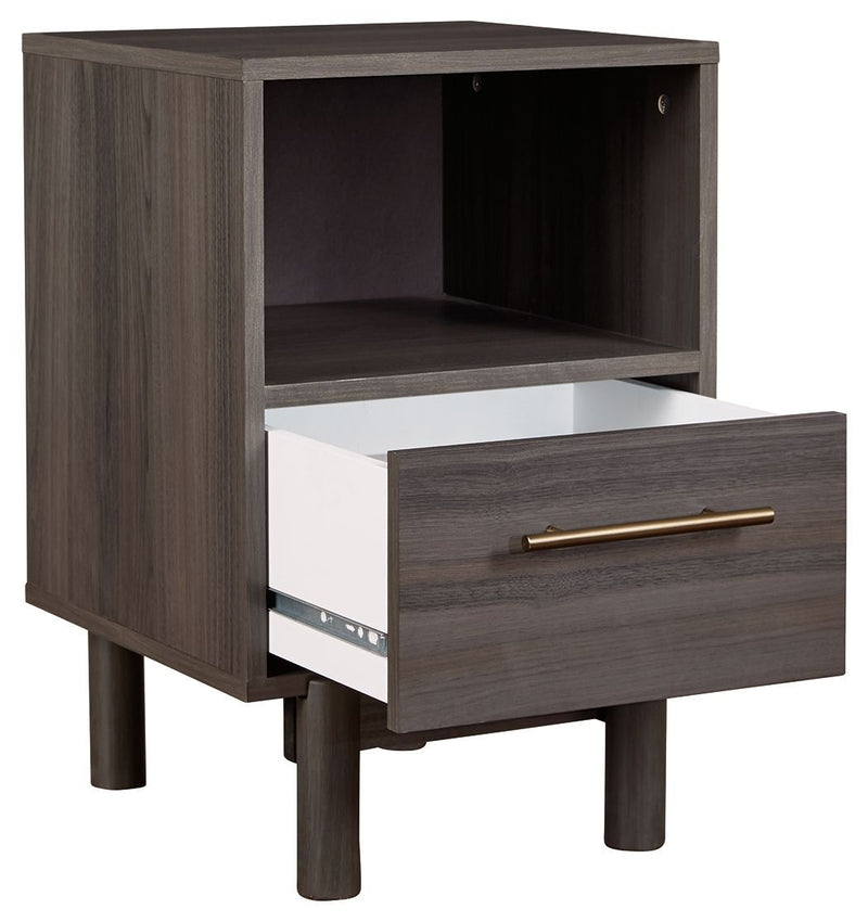 Brymont - Dark Gray - One Drawer Night Stand - Medium-Washburn's Home Furnishings