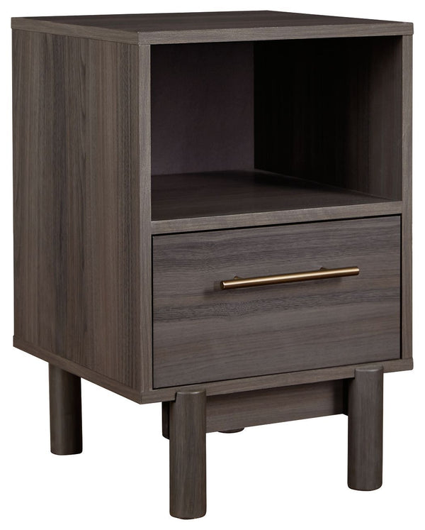 Brymont - Dark Gray - One Drawer Night Stand - Medium-Washburn's Home Furnishings