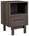 Brymont - Dark Gray - One Drawer Night Stand - Medium-Washburn's Home Furnishings