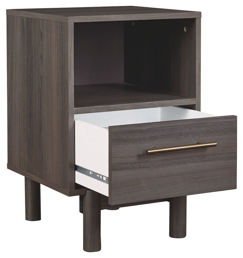 Brymont - Dark Gray - One Drawer Night Stand - Small-Washburn's Home Furnishings