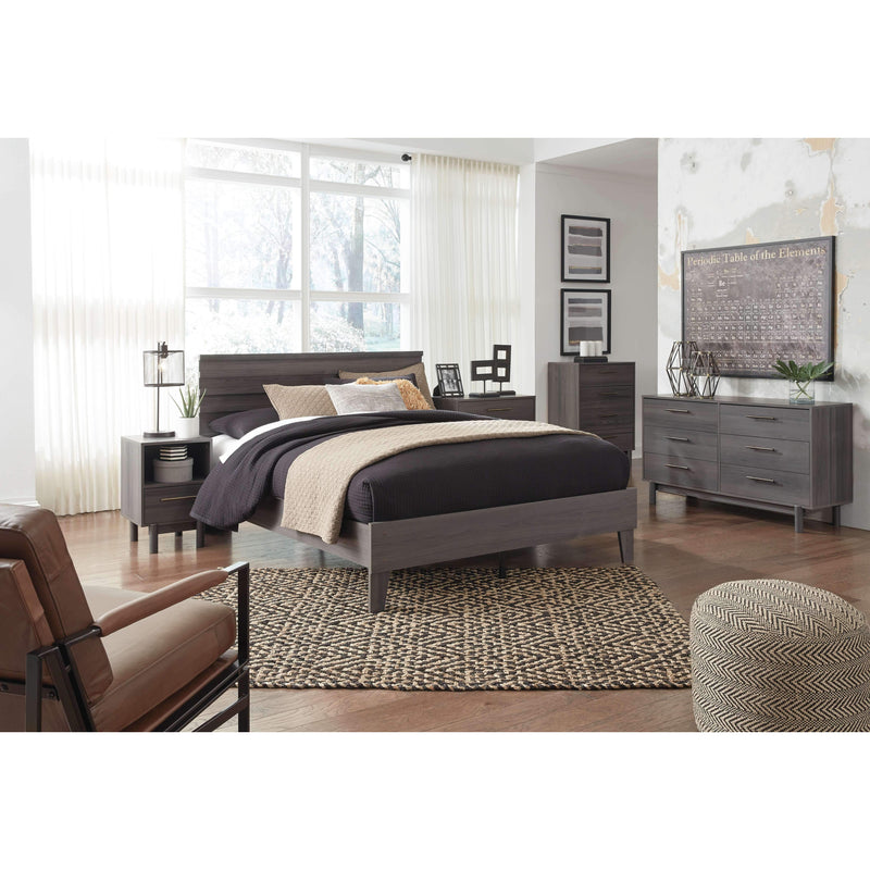 Brymont - Dark Gray - Queen Panel Platform Bed-Washburn's Home Furnishings