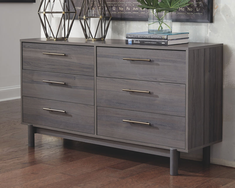 Brymont - Dark Gray - Six Drawer Dresser - Modern-Washburn's Home Furnishings