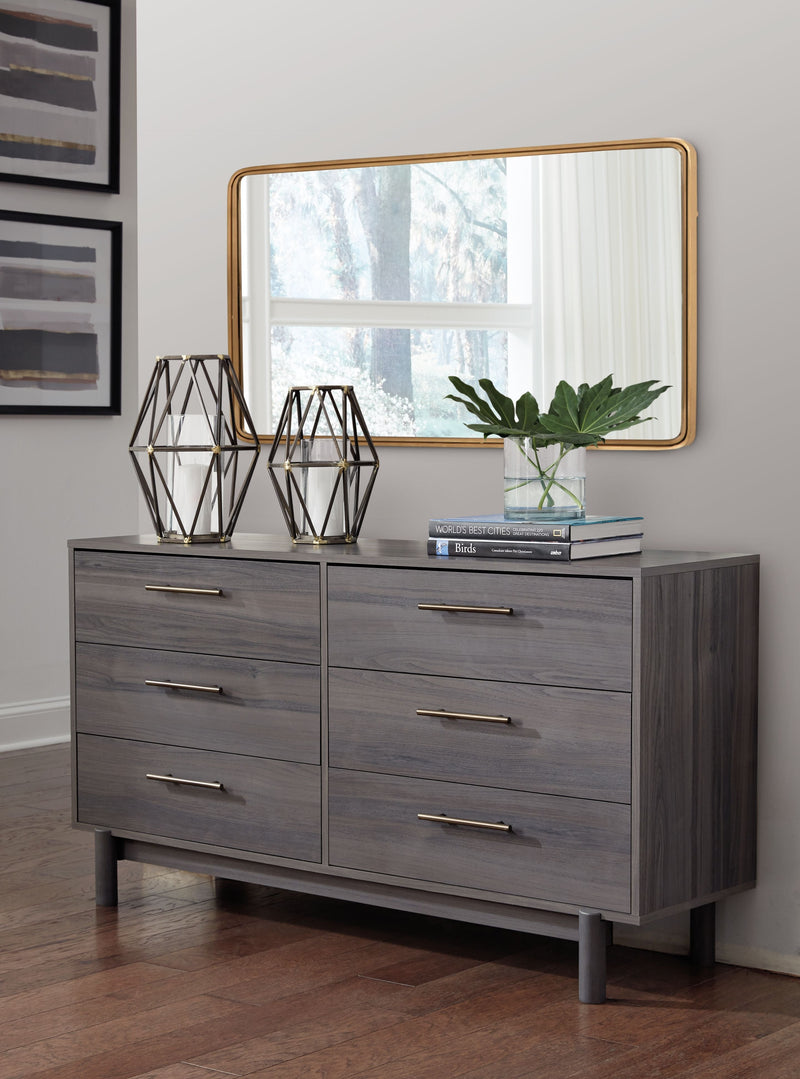 Brymont - Dark Gray - Six Drawer Dresser - Modern-Washburn's Home Furnishings