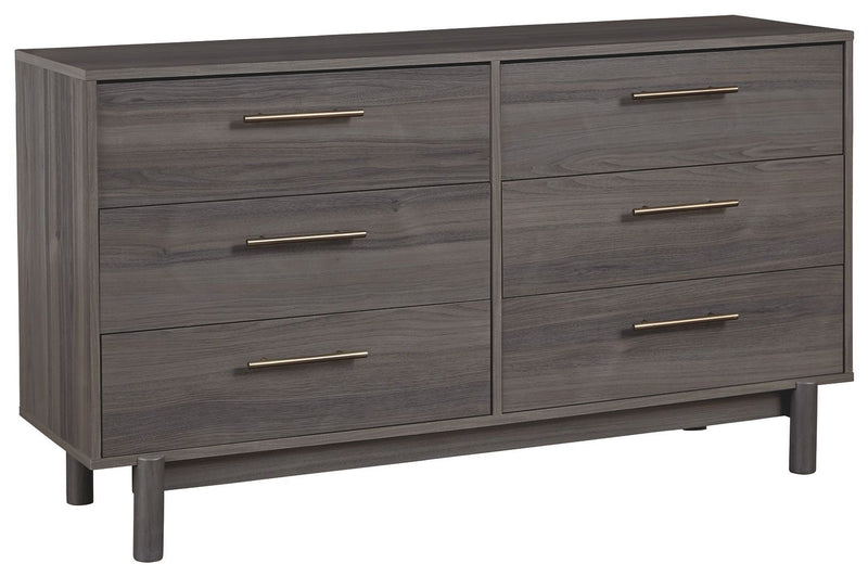 Brymont - Dark Gray - Six Drawer Dresser - Modern-Washburn's Home Furnishings