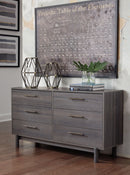 Brymont - Dark Gray - Six Drawer Dresser - Sleek-Washburn's Home Furnishings