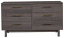 Brymont - Dark Gray - Six Drawer Dresser - Sleek-Washburn's Home Furnishings