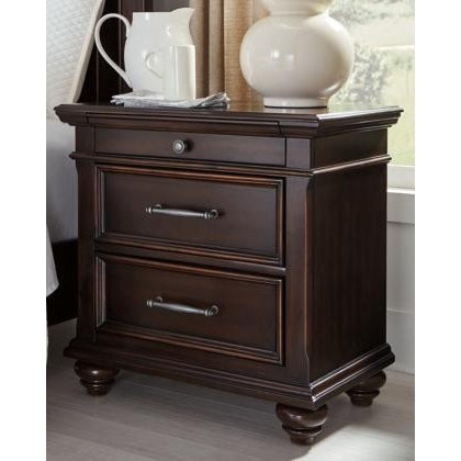 Brynhurst 3 Drawer Night Stand in Dark Brown-Washburn's Home Furnishings