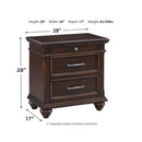 Brynhurst 3 Drawer Night Stand in Dark Brown-Washburn's Home Furnishings