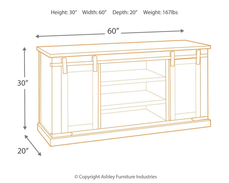 Budmore - Rustic Brown - Large Tv Stand-Washburn's Home Furnishings