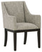 Burkhaus - Dark Brown - Dining Uph Arm Chair (2/cn)-Washburn's Home Furnishings