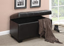 Button-tufted Storage Ottoman - Black-Washburn's Home Furnishings