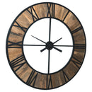 Byram - Natural/black - Wall Clock-Washburn's Home Furnishings