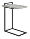 C-shape Snack Table Faux Marble Table - Grey-Washburn's Home Furnishings