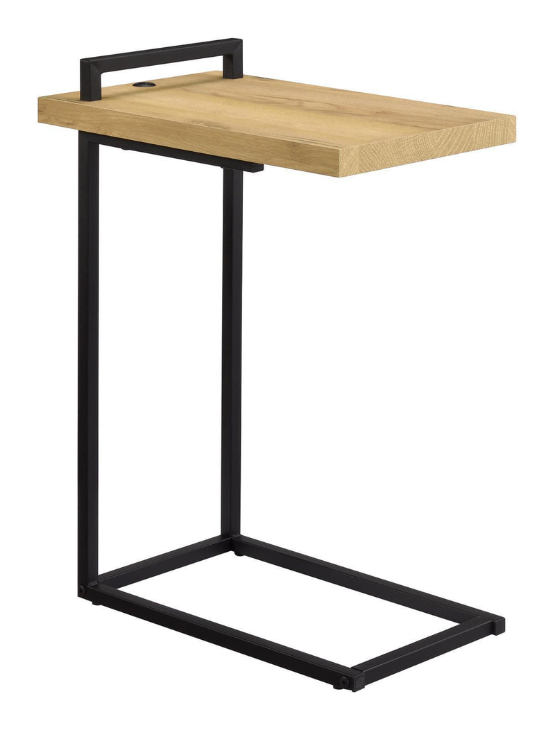 C-shape Snack Table - Golden Oak-Washburn's Home Furnishings