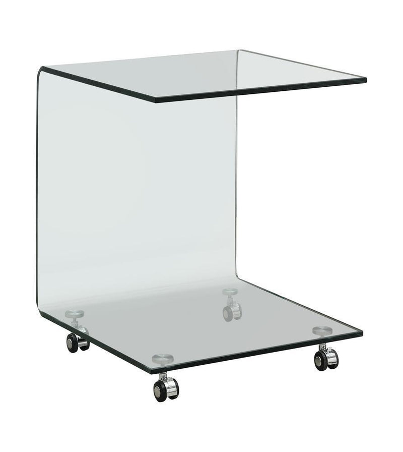 C-shape Snack Table - White-Washburn's Home Furnishings