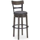 Caitbrook - Gray - Tall Uph Swivel Barstool(1/cn)-Washburn's Home Furnishings