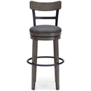 Caitbrook - Gray - Tall Uph Swivel Barstool(1/cn)-Washburn's Home Furnishings