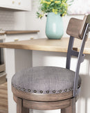 Caitbrook - Gray - Tall Uph Swivel Barstool(1/cn)-Washburn's Home Furnishings