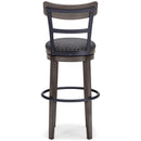 Caitbrook - Gray - Tall Uph Swivel Barstool(1/cn)-Washburn's Home Furnishings