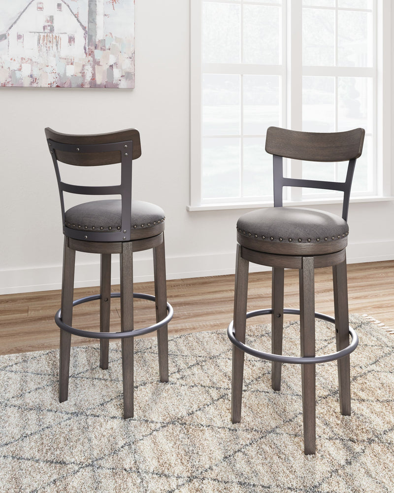 Caitbrook - Gray - Tall Uph Swivel Barstool(1/cn)-Washburn's Home Furnishings