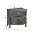 Caitbrook - Gray - Two Drawer Night Stand-Washburn's Home Furnishings