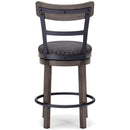 Caitbrook - Gray - Uph Swivel Barstool (1/cn)-Washburn's Home Furnishings