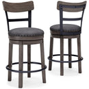 Caitbrook - Gray - Uph Swivel Barstool (1/cn)-Washburn's Home Furnishings