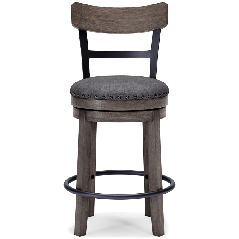 Caitbrook - Gray - Uph Swivel Barstool (1/cn)-Washburn's Home Furnishings