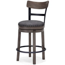 Caitbrook - Gray - Uph Swivel Barstool (1/cn)-Washburn's Home Furnishings