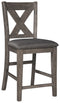 Caitbrook - Gray - Upholstered Barstool (2/cn)-Washburn's Home Furnishings