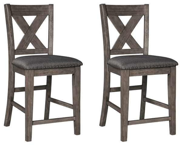 Caitbrook - Gray - Upholstered Barstool (2/cn)-Washburn's Home Furnishings