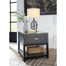 Caitbrook - Gray/Black - Rectangular End Table-Washburn's Home Furnishings