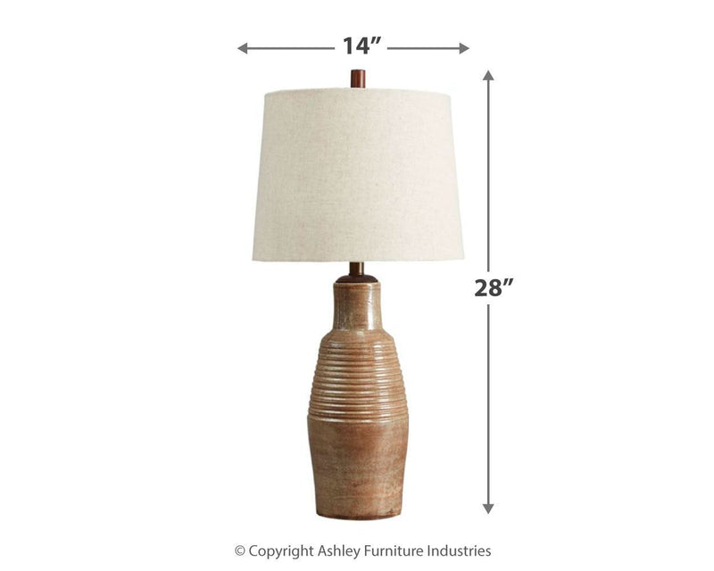 Calixto - Taupe - Terracotta Table Lamp (1/cn)-Washburn's Home Furnishings