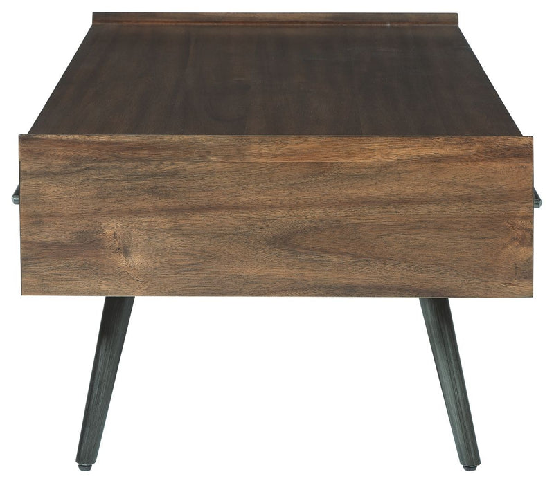 Calmoni - Brown - Rectangular Cocktail Table-Washburn's Home Furnishings