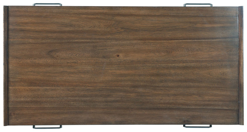 Calmoni - Brown - Rectangular Cocktail Table-Washburn's Home Furnishings