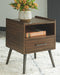 Calmoni - Brown - Square End Table-Washburn's Home Furnishings