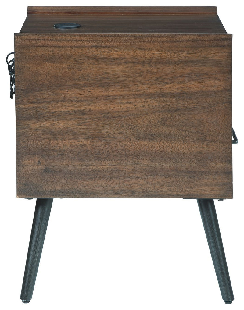 Calmoni - Brown - Square End Table-Washburn's Home Furnishings