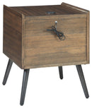 Calmoni - Brown - Square End Table-Washburn's Home Furnishings