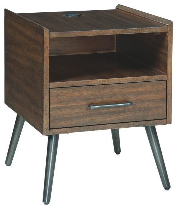 Calmoni - Brown - Square End Table-Washburn's Home Furnishings