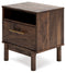 Calverson - Mocha - One Drawer Night Stand - Medium-Washburn's Home Furnishings