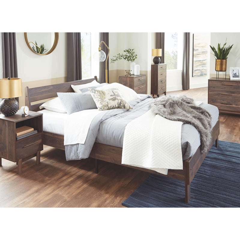 Calverson - Mocha - Queen Panel Platform Bed-Washburn's Home Furnishings