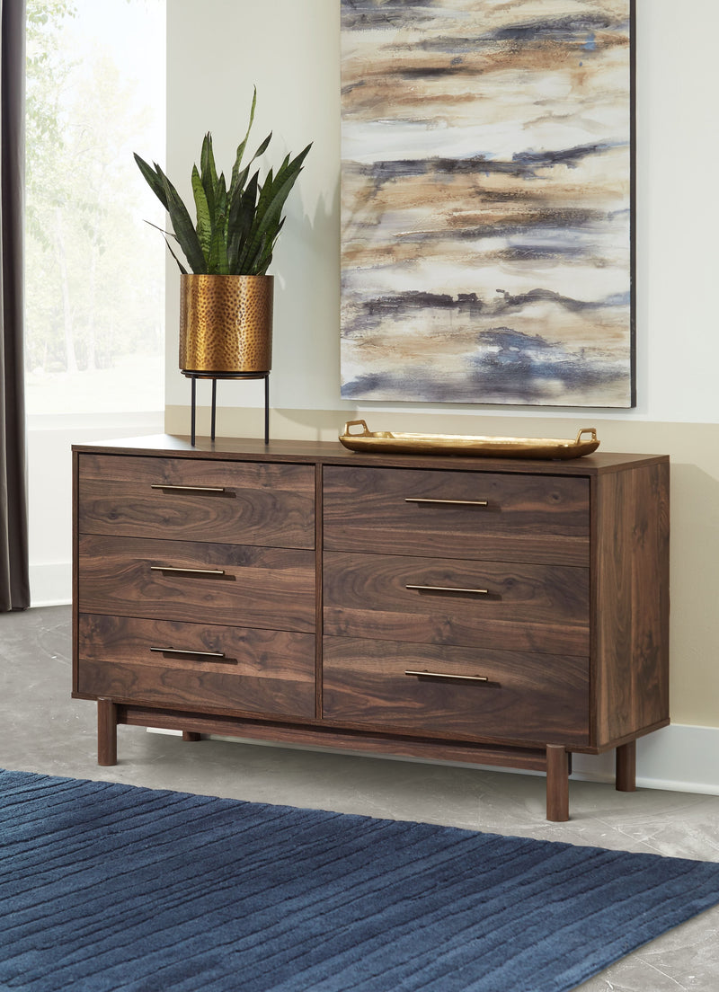 Calverson - Mocha - Six Drawer Dresser - Medium-Washburn's Home Furnishings