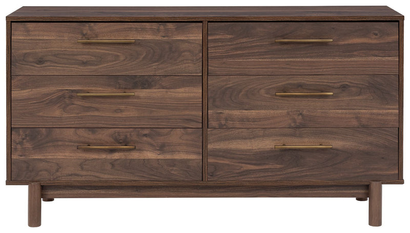 Calverson - Mocha - Six Drawer Dresser - Medium-Washburn's Home Furnishings