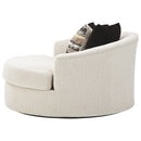 Cambri - Snow - Oversized Round Swivel Chair-Washburn's Home Furnishings