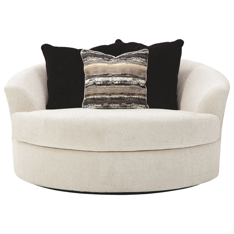 Cambri - Snow - Oversized Round Swivel Chair-Washburn's Home Furnishings