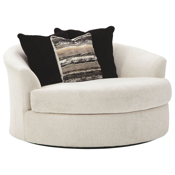 Cambri - Snow - Oversized Round Swivel Chair-Washburn's Home Furnishings