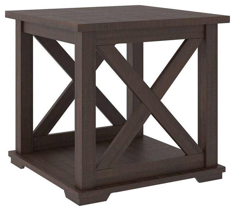 Camiburg - Warm Brown - Square End Table-Washburn's Home Furnishings